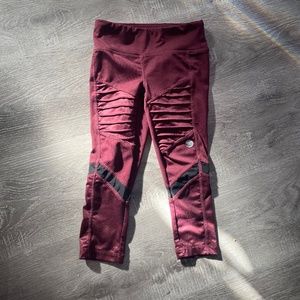 Jill Yoga | Toddler Moto Burgundy Yoga Leggings